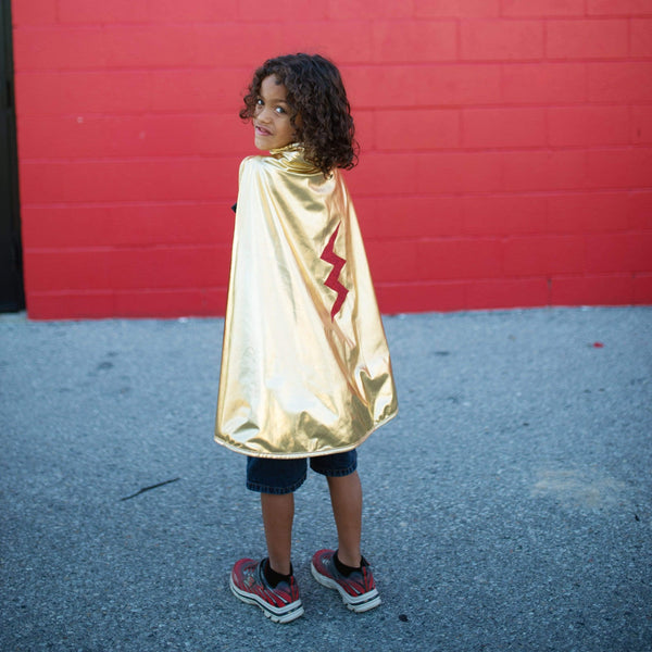 Reversible Wonder Cape: Red/Gold - Size 5-6