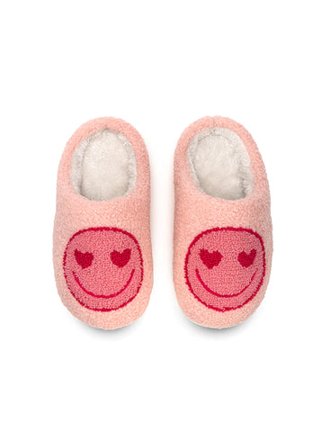 Kid's Pink Happy Slippers: Multiple Sizes Available
