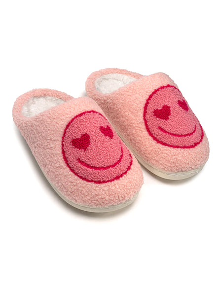 Kid's Pink Happy Slippers: Multiple Sizes Available