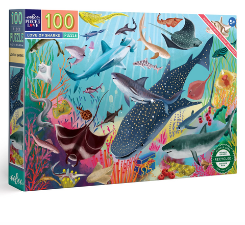 100pc Puzzle: Love of Sharks - Ages 5+