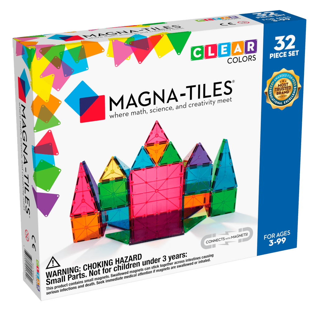 Magna-Tiles Classic Clear Colours - 32 Piece Set – Playful Minds