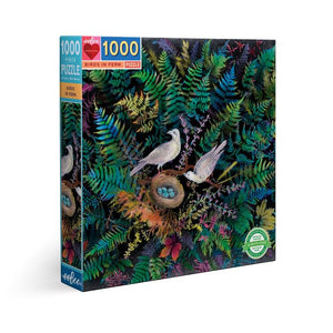 Birds in Fern 1000 pc puzzle Woman Owned. Mother Run. Sustainably Sourced