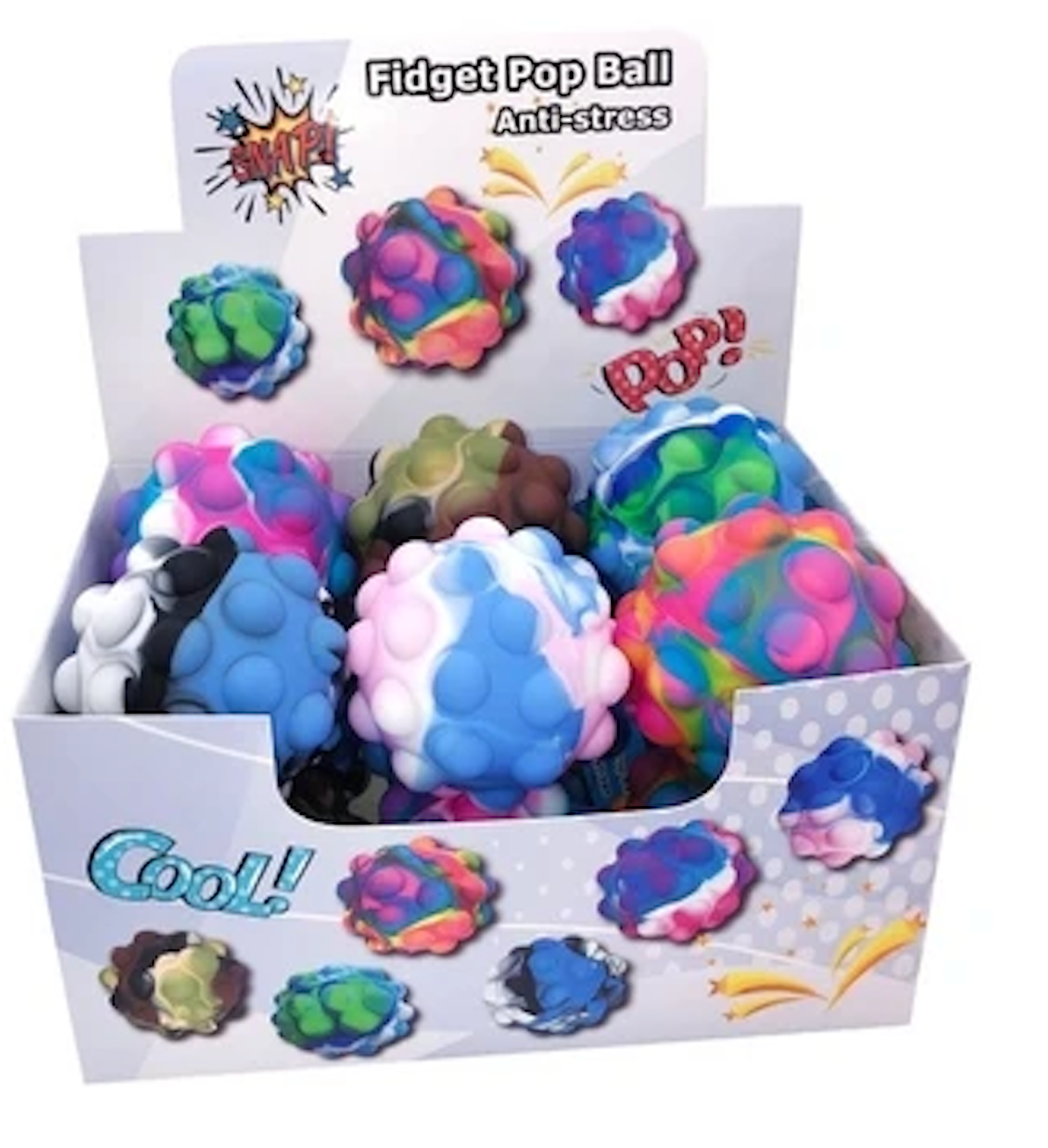 Fidget Pop-it Stress Ball: Tie Dye  - Ages 5+