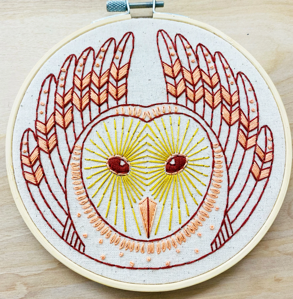 Barn Owl: Complete Embroidery Kit - Level 2