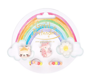GP: Flower, Kitty, Unicorn Elastic Ring Set -  Ages 3+