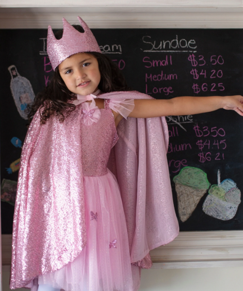 GP: Pink Sequins set -Butterfly dress/wings Ages 5-7