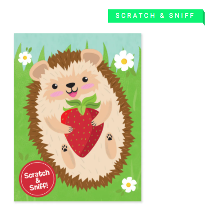 Hedgehog with Strawberry - Birthday Enclosure