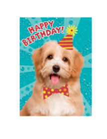 Glitter Birthday Dog - Birthday Card