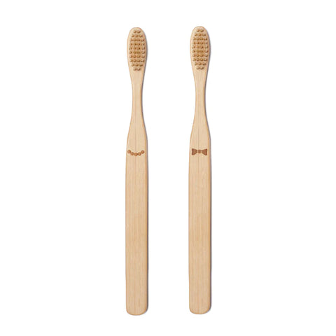 His & Hers Bamboo Toothbrushes: Set of 2