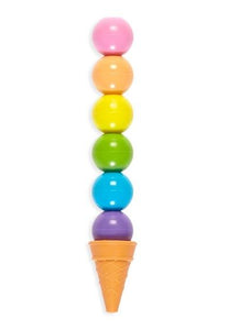 Rainbow Scoops: Stacking Erasable Crayons & Scented Eraser - Ages 3+
