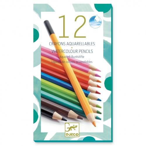 12 Crayons Watercolour Pencils