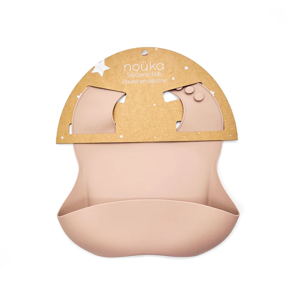 Nouka: Silicone Bib Soft Blush - Ages 6mths+