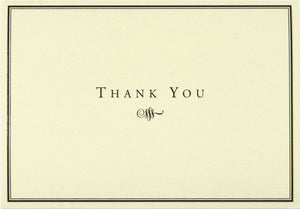 Black and Cream Thank You Notes: Boxed Cards