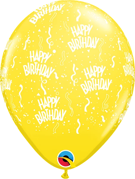 11" Latex Balloon: Birthday-a-Round