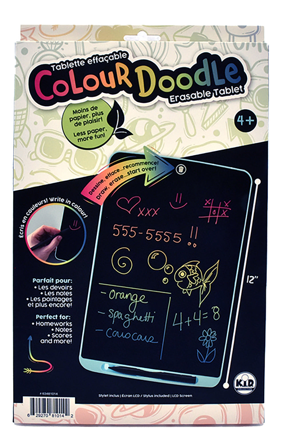 12 Colour Doodle Erasable Tablet - Ages 4+