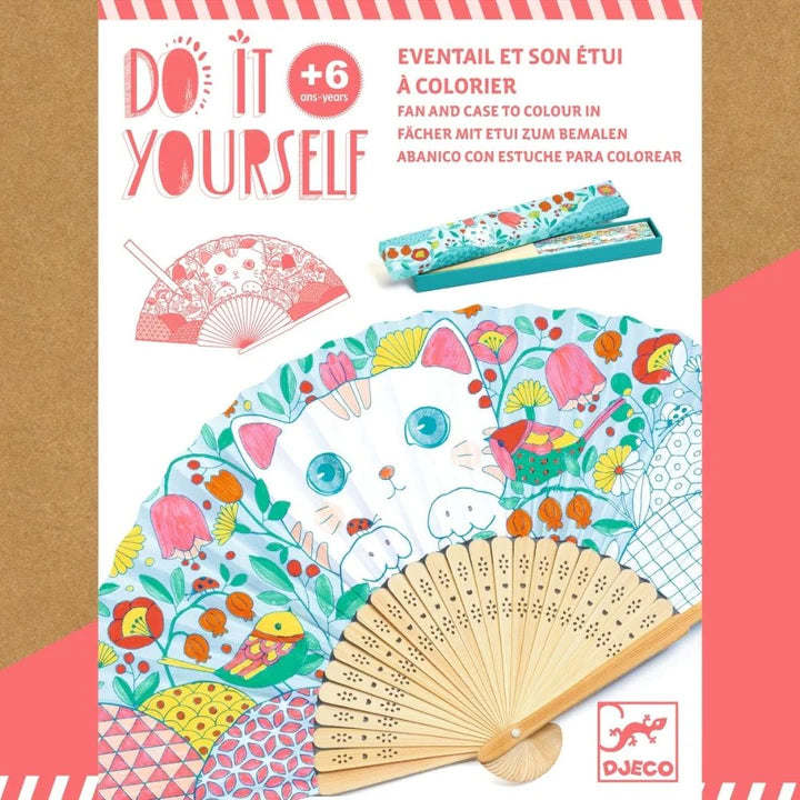 DIY /Koneko -  Fan and Case to Colour In- Ages 6+