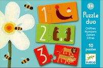 DJeco: Puzzle Duo / Numbers / 2pc x 10 / Ages 3+