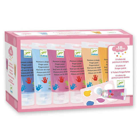 6 Finger Paint Tubes / Sweet - Ages 18mth+