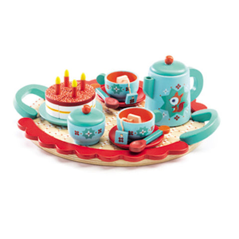 Djeco: Fox's Party Wooden Tea Set - Ages 3+