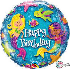 18" Mermaid Happy Birthday Foil Balloon