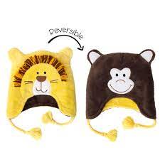 Kids UPF50+ Winter Hat: Lion/Monkey - Small