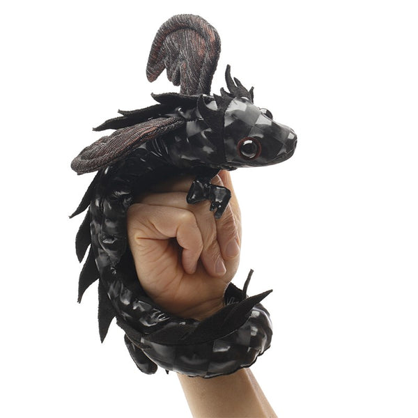 Folkmanis: Midnight Dragon Wristlet Puppet - Ages 3+