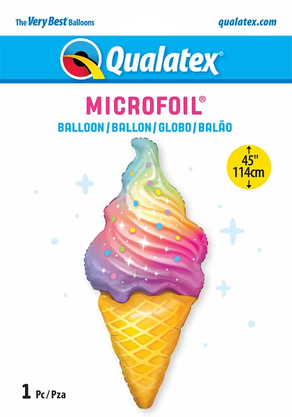 Rainbow Swirl Ice Cream Balloon 45"