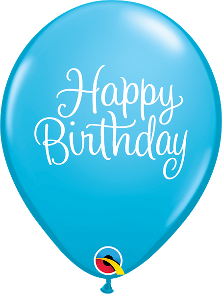 Classy Script Happy Birthday Latex Balloon 11"