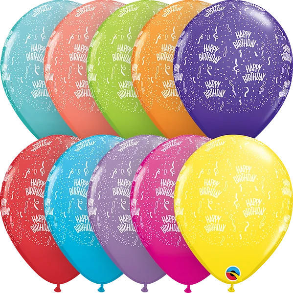 Birthday-a-Round Latex Balloon 11": Multiple Colours Available