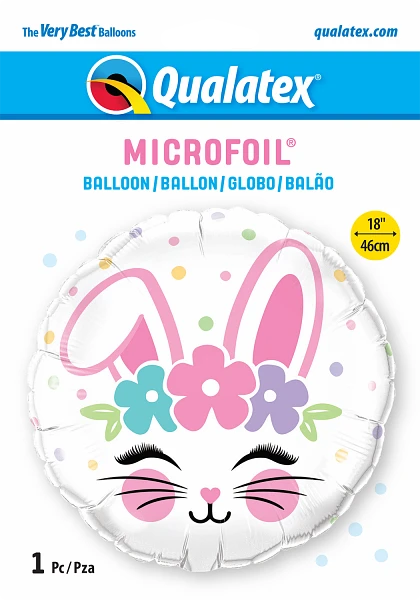 18" Balloon: Bunny Face