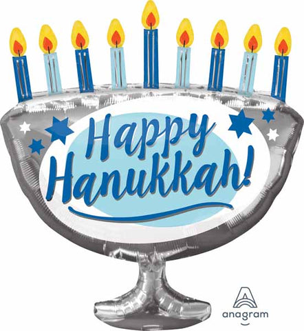 Happy Hanukkah Menorah Balloon 29"