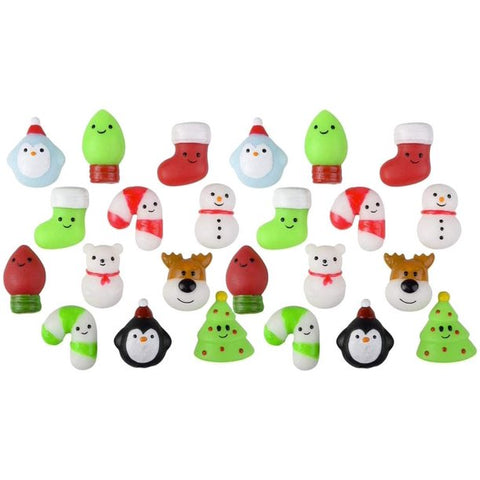 Christmas Gummy Mochi Animals 1.5" Squishies Assorted - Ages 3+