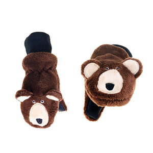 Kids UPF50+ Winter Mitts: Brown Bear - Ages 3-6 years