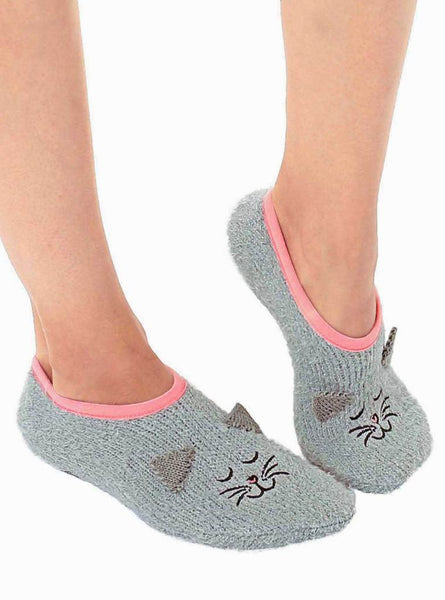 Fuzzy Cat Slipper Socks - One Size Fits Most