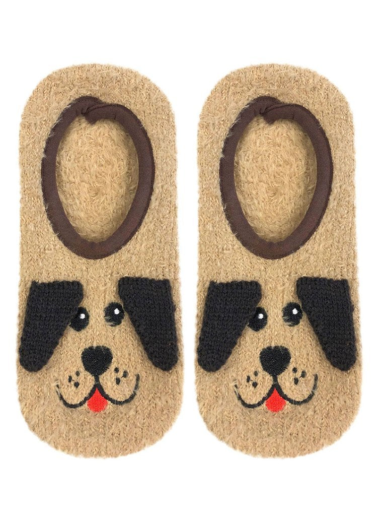 Fuzzy Dog Slipper Socks - One Size Fits Most