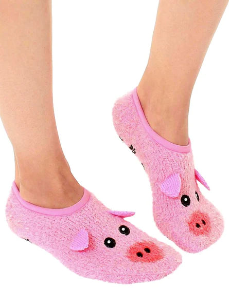 Fuzzy Pig Slipper Socks - One Size Fits Most