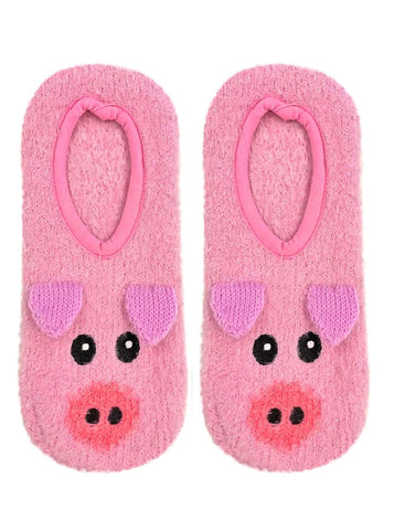 Fuzzy Pig Slipper Socks - One Size Fits Most