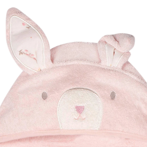 Character Hooded Towel: Vintage Floral Bunny Bath Wrap - Ages 0+