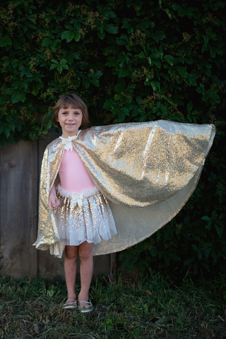 GP: Gracious Gold Sequins Cape - Ages 5-6