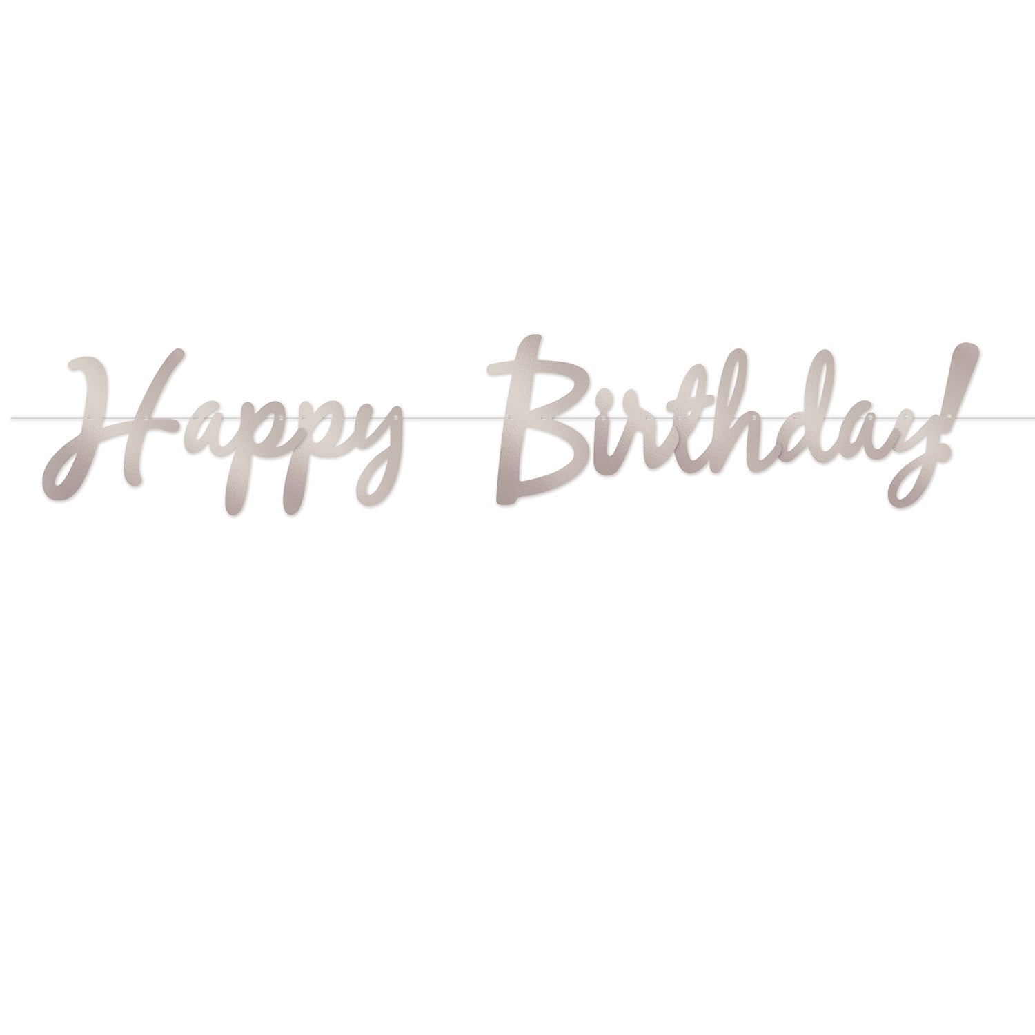 Happy Birthday Foil Streamer: Silver Banner
