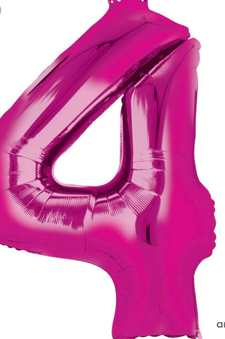 34" Balloon: Giant Number 4 - Multiple Colours Available