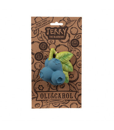 Oli & Carol: Jerry the Blueberry Natural Rubber Teether & Bath Toy - Ages 0+