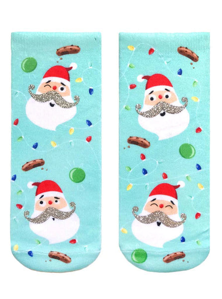 Ankle Socks: Jolly St. Nick Glitter - One size fits most