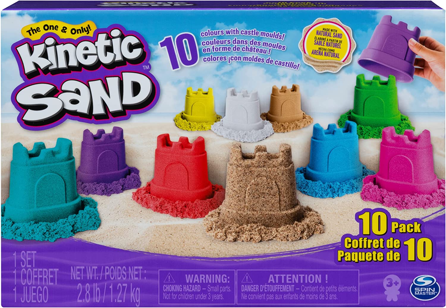 Kinetic Sand Castle Containers 10-Color Pack
