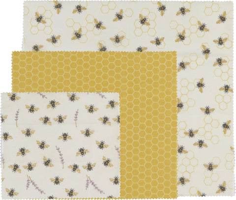 Beeswax Wraps - 3 Pack: Bees