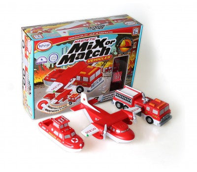 Mix or Match Magnetic Vehicles: Fire and Rescue - Ages 3+