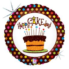 Chocolate Birthday Cake - Happy Cake Day 17" Balloon