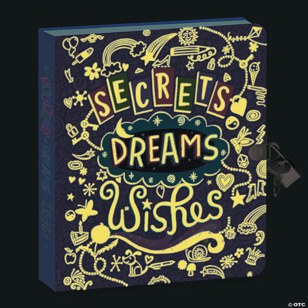 Lock & Key Diary: Secrets, Dreams, Wishes Glow in the Dark - Ages 6+