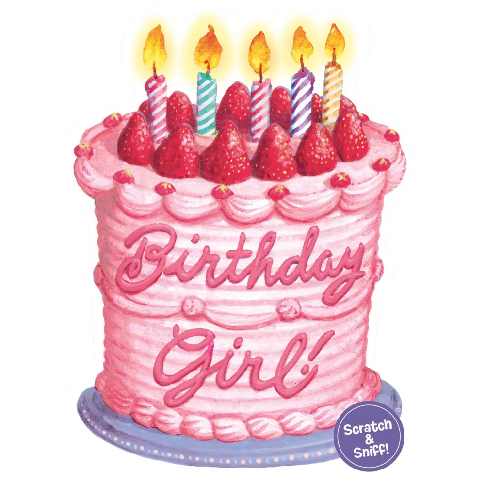 Strawberry Birthday Girl Cake - Birthday Card
