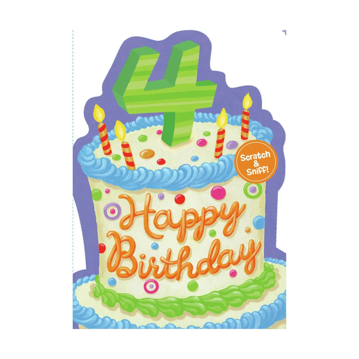 GC: Age 4 Vanilla Cake - Birthday Card